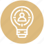 bulb, energy, idea, light, light bulb, target, user 