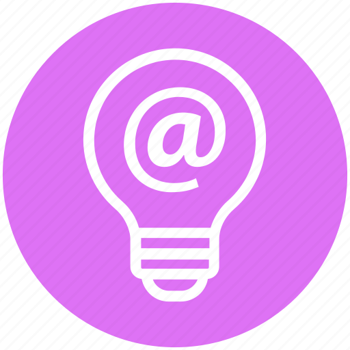 At sign, bulb, energy, idea, internet, light, light bulb icon - Download on Iconfinder
