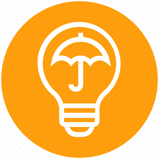 Bulb, energy, idea, insurance, light, light bulb, umbrella icon - Download on Iconfinder