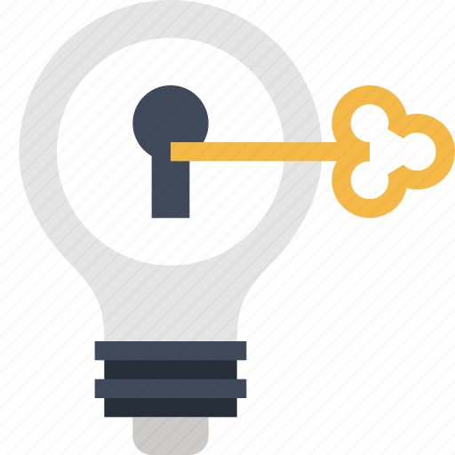 Bulb, idea, imagination, intellectual, key, light, property icon - Download on Iconfinder