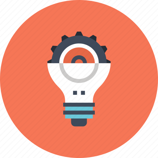Bulb, cogwheel, concept, development, idea, lamp, light icon - Download on Iconfinder