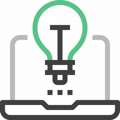 Bulb, energy, idea, imagination, laptop, light, power icon - Download on Iconfinder