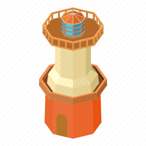 Beacon, isometric, light, lighthouse, object, tower, water icon - Download on Iconfinder