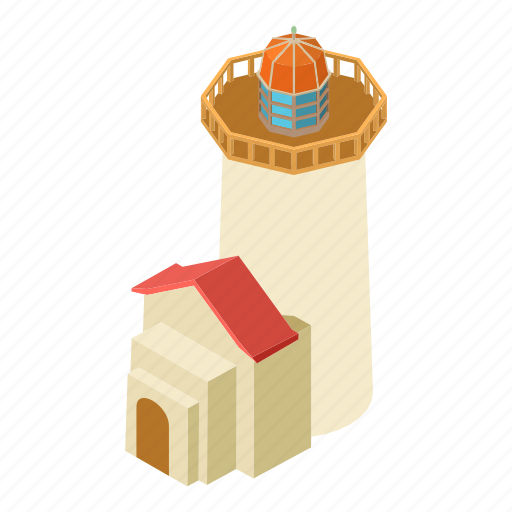 Beacon, isometric, light, lighthouse, object, port, tower icon - Download on Iconfinder