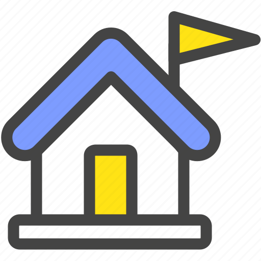 Elementary school, flag, high school, house, school icon - Download on Iconfinder