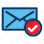 confirm, message, chat, communication, envelope, mail 