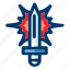 illuminated, sword, blade, dagger, knife, weapon 