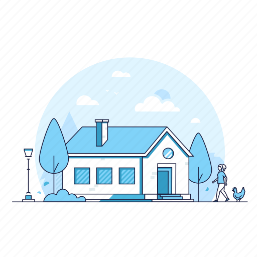 House, street, country, building, town illustration - Download on Iconfinder