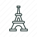 eiffel, landmark, monument, paris, tower