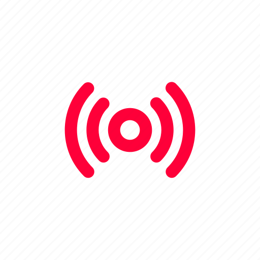 Emission, line, music, phase, pink, radio, signal icon - Download on Iconfinder