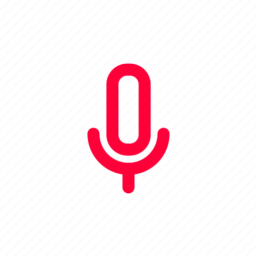 Audio, line, microphone, music, pink, speak, voice icon - Download on Iconfinder