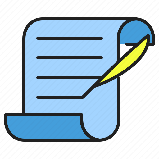 Document, feather, file, old paper, quill, sheet, writing icon - Download on Iconfinder