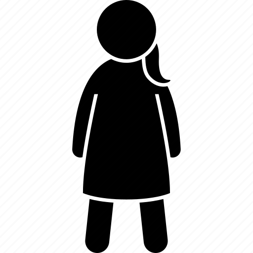 Child, girl, kid, standing, stick figure icon - Download on Iconfinder