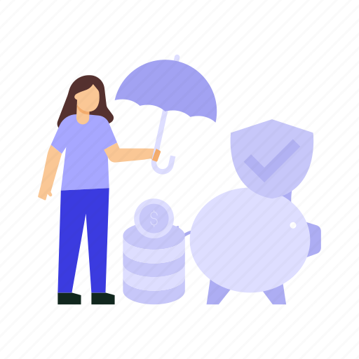 Umbrella, protection, money, secure, piggy icon - Download on Iconfinder