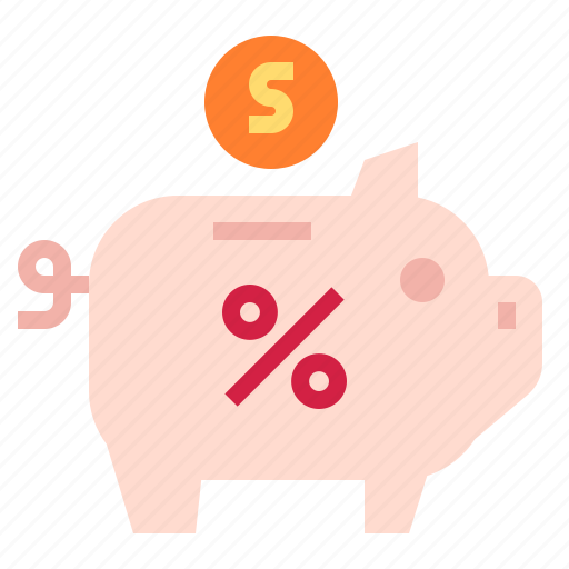 Money, percent, piggybank, savings icon - Download on Iconfinder