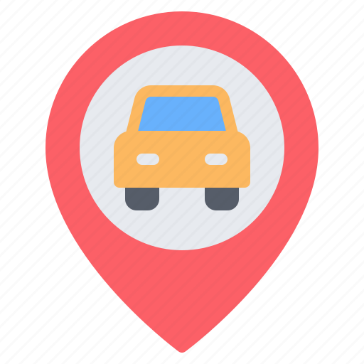 Car, taxi, location, pin, placeholder, map, gps icon - Download on Iconfinder