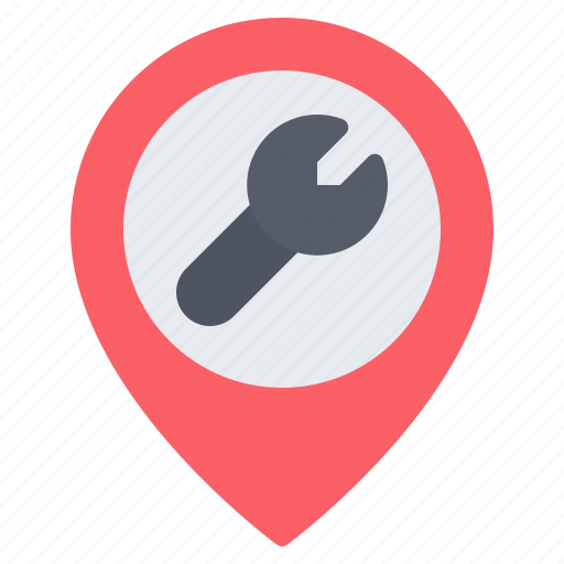 Car repair, repair shop, car service, location, pin, placeholder, map icon - Download on Iconfinder