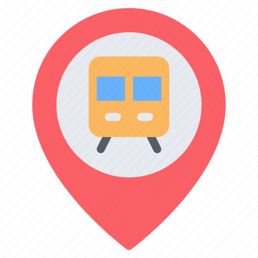 Train, subway, station, location, pin, placeholder, map icon - Download on Iconfinder