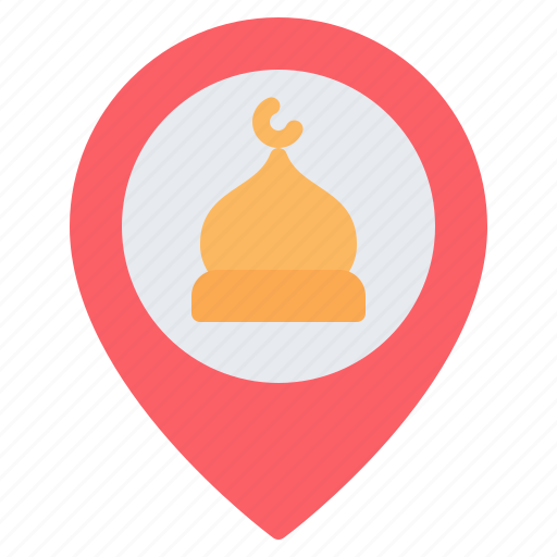 Mosque, pray, islam, location, pin, placeholder, map icon - Download on Iconfinder