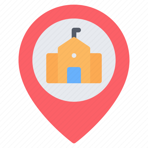 School, university, education, location, pin, placeholder, map icon - Download on Iconfinder