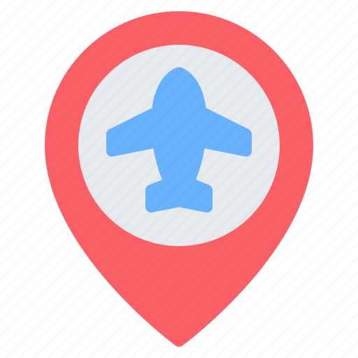 Airport, airplane, location, pin, placeholder, map, gps icon - Download on Iconfinder