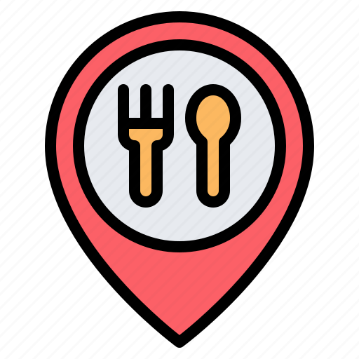 Restaurant, dinner, location, pin, placeholder, map, gps icon - Download on Iconfinder