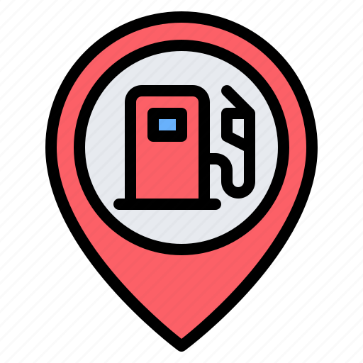 Gas station, fuel station, location, pin, placeholder, map, gps icon - Download on Iconfinder