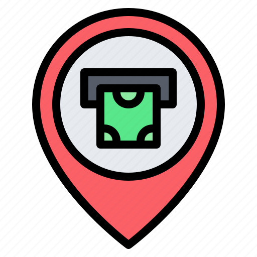 Atm, cash, machine, location, pin, placeholder, map icon - Download on Iconfinder