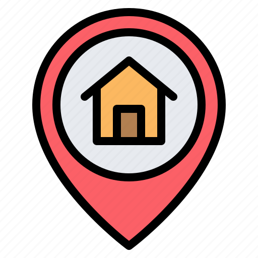 Home, house, location, pin, placeholder, map, gps icon - Download on Iconfinder