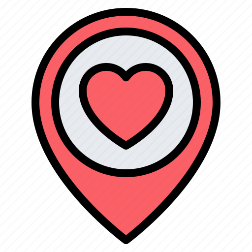 Love, heart, favourite, location, pin, placeholder, map icon - Download on Iconfinder