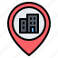 building, office, company, location, pin, placeholder, map 