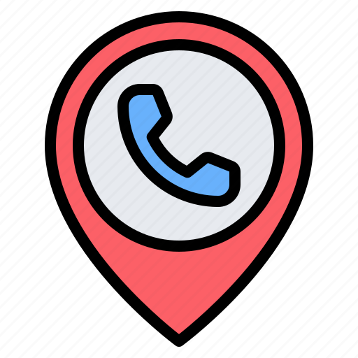 Telephone, phone, location, pin, placeholder, map, gps icon - Download on Iconfinder