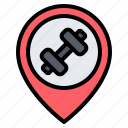 gym, fitness, sport, location, pin, placeholder, map