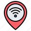 wifi, signal, connection, location, pin, placeholder, map 