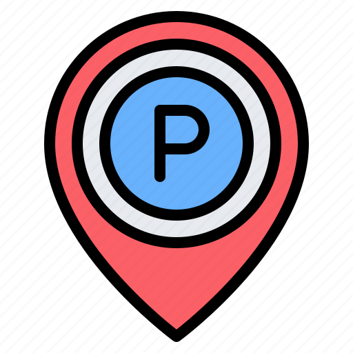 Parking, area, sign, location, pin, placeholder, map icon - Download on Iconfinder