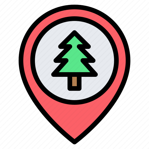Park, forest, tree, location, pin, placeholder, map icon - Download on Iconfinder