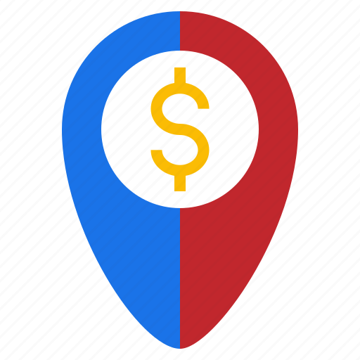Dollar, location, map, pin, venue, address, position icon - Download on Iconfinder