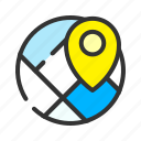 gps, location, map, pin
