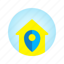 gps, home, house, location, pin
