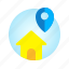 gps, home, house, location, pin 