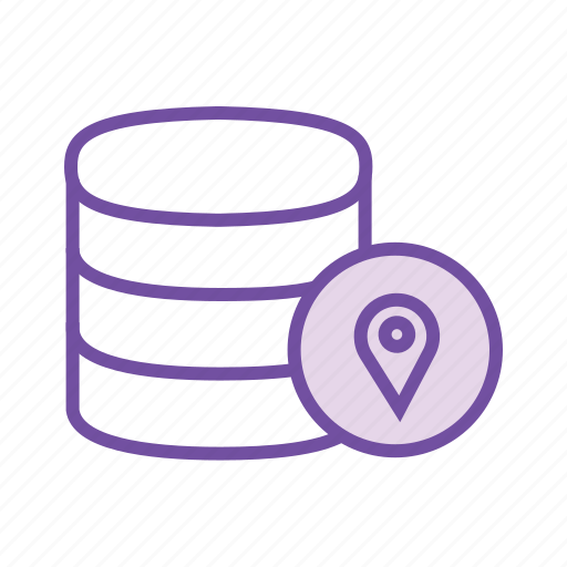 Data centre, database location, distributed computing, location pin, server location, track data icon - Download on Iconfinder