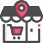 gps, location, location pin, pointer, supermarket 