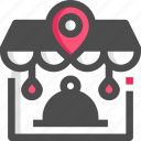 location pin, meal, place, pointer, restaurant