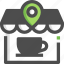 coffee shop, gps, location, place, pointer 