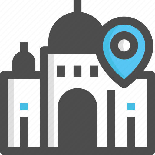 Building, gps, historic site, place, pointer icon - Download on Iconfinder