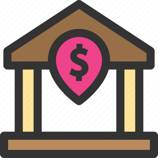 Bank, location, pin, placeholder, pointer icon - Download on Iconfinder