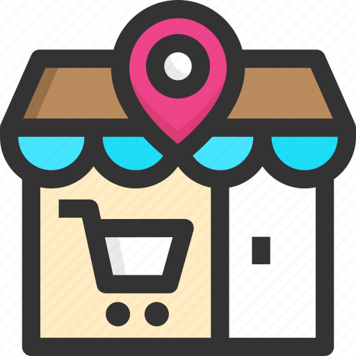 Gps, location, location pin, pointer, supermarket icon - Download on Iconfinder