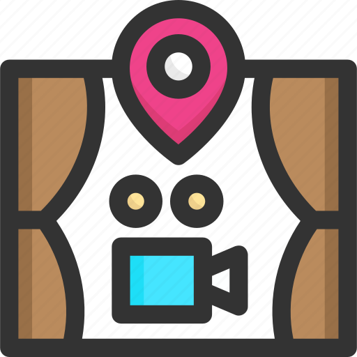Location, movie, pin, pointer, theatre icon - Download on Iconfinder