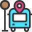bus stop, location, map pointer, pin, placeholder 