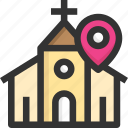 church, gps, location, pin